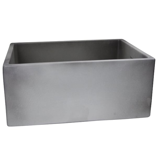Nantucket Sinks 23-Inch Farmhouse Fireclay Sink with Concrete Finish FCFS2418S-Concrete - main